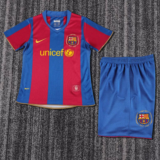 Retro Kids 07/08 Barcelona Home